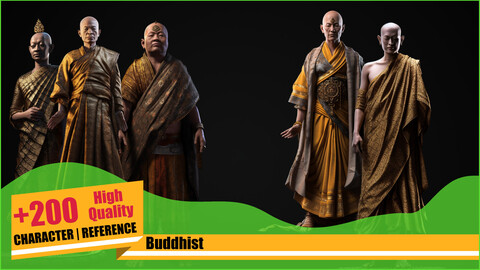 +200 Buddhist Men | Reference Images