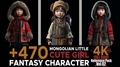 +470 Mongolian Little Cute Girl (Fantasy Character) Vol.02