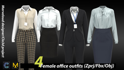 Office uniforms(Marvelous designer/Clo3d project)