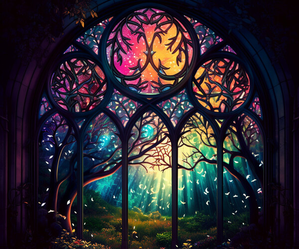 Artstation - Fantasy Stained Glass V13 + More 