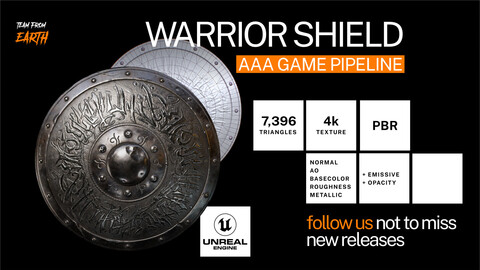 Game ready 3D eastern shield