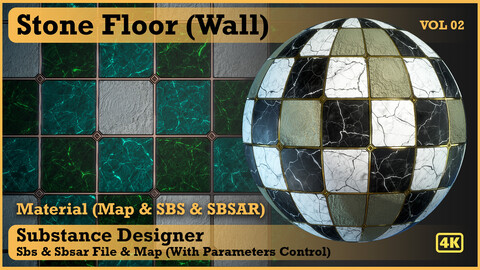 Stone Floor (Wall) material - VOL 02 - Maps & SBS & SBsar