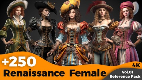 +250 Renaissance Female Character Concept (4K)