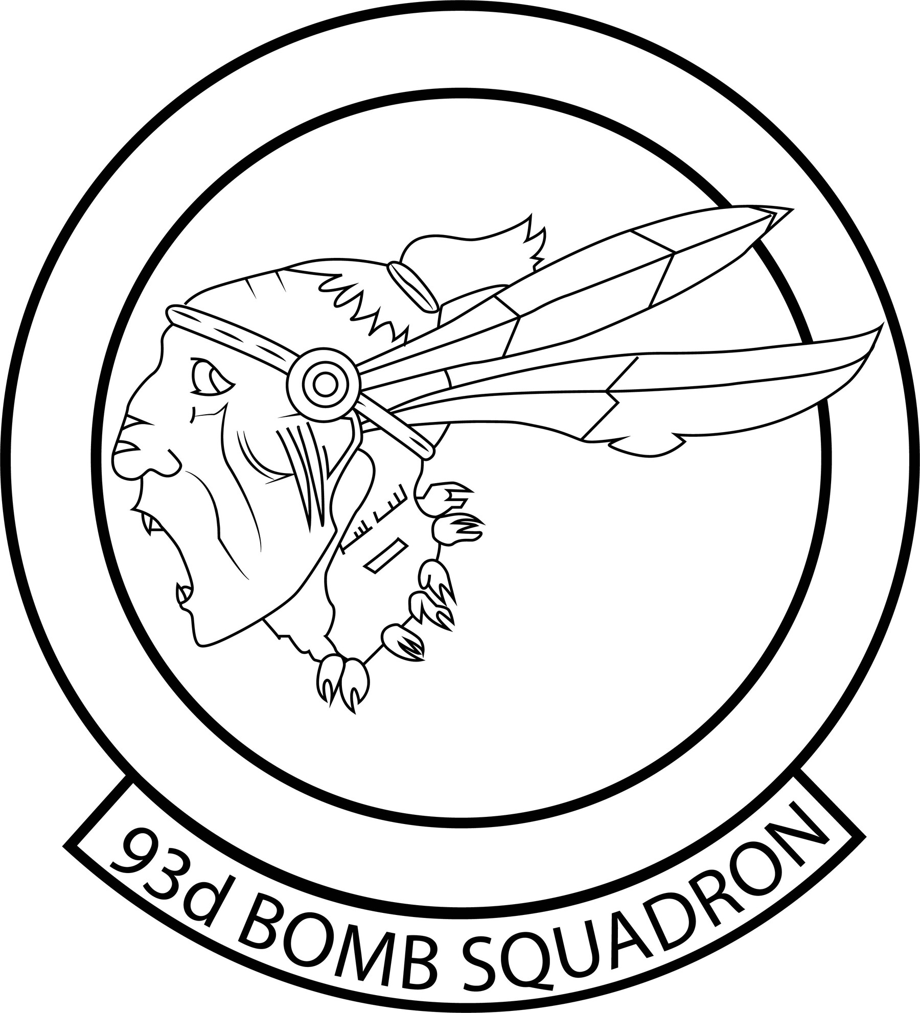 ArtStation - airforce_93d-Bomb-Squadron line art Black white vector ...