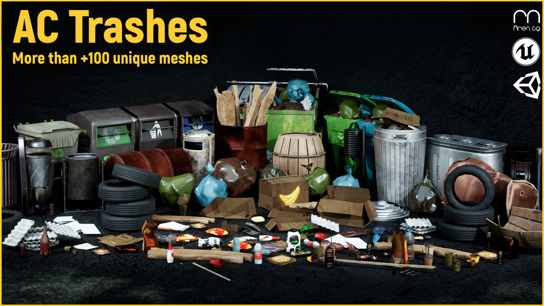 Trash Containers in Props - UE Marketplace