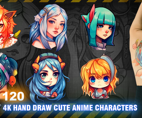 Design this Hand-drawn Cute Anime Characters Tier List ready-made template