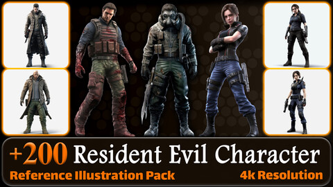 200 Resident Evil Character (Full Body) Reference Pack | 4K | v.9