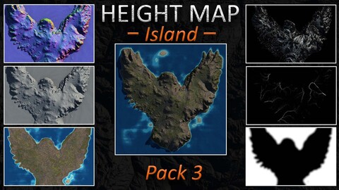 78 terrain maps landscapes of the islands VOL.3 | 2K | 4K | 8K |