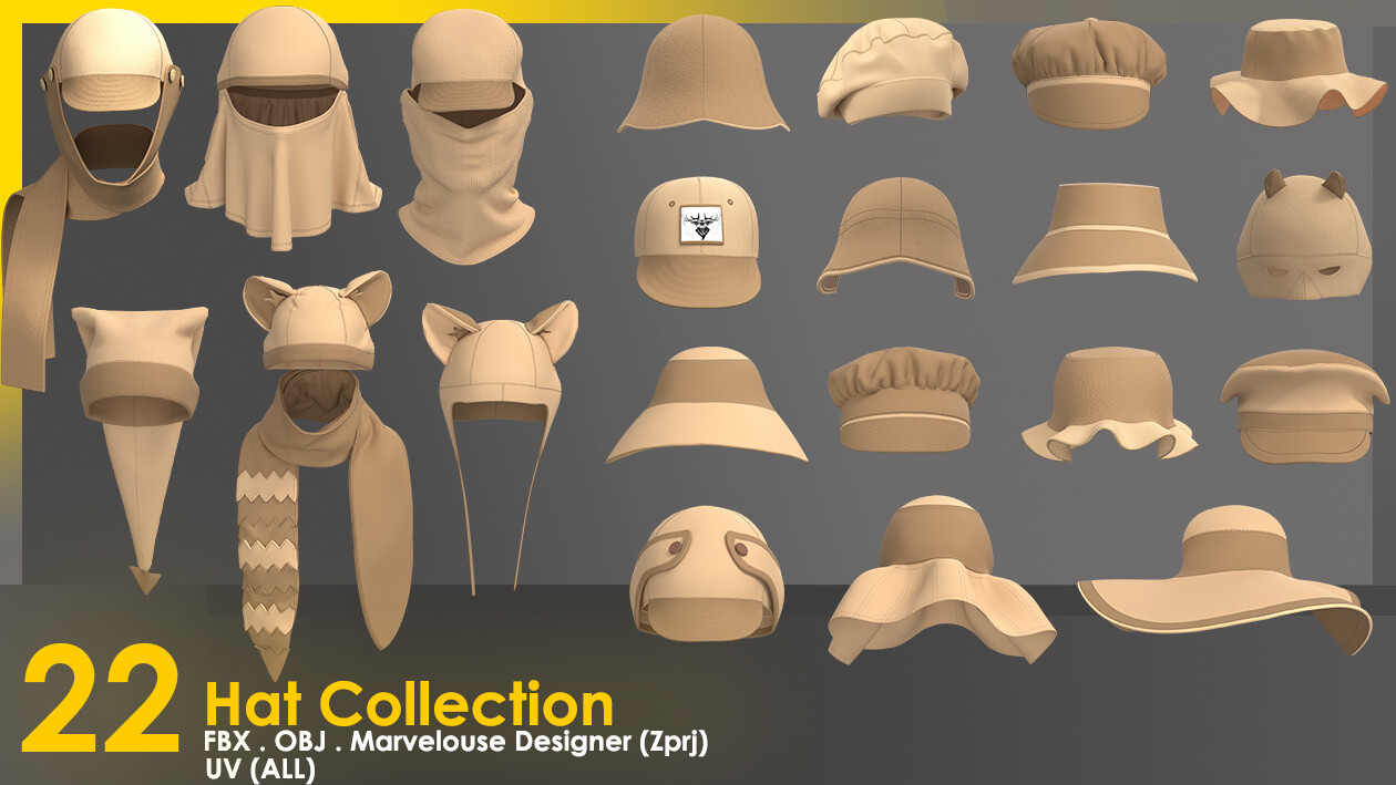 ArtStation - Marvelous Designer Beanie Hat