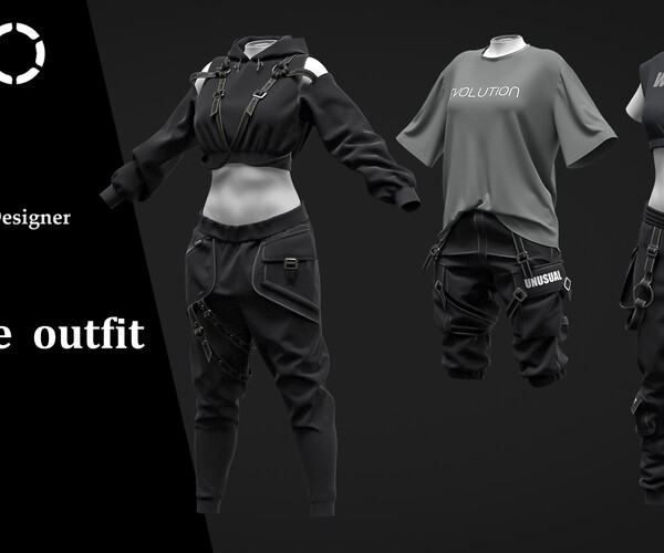 ArtStation - Female outfit set / Marvelous Designer/Clo3D project file ...