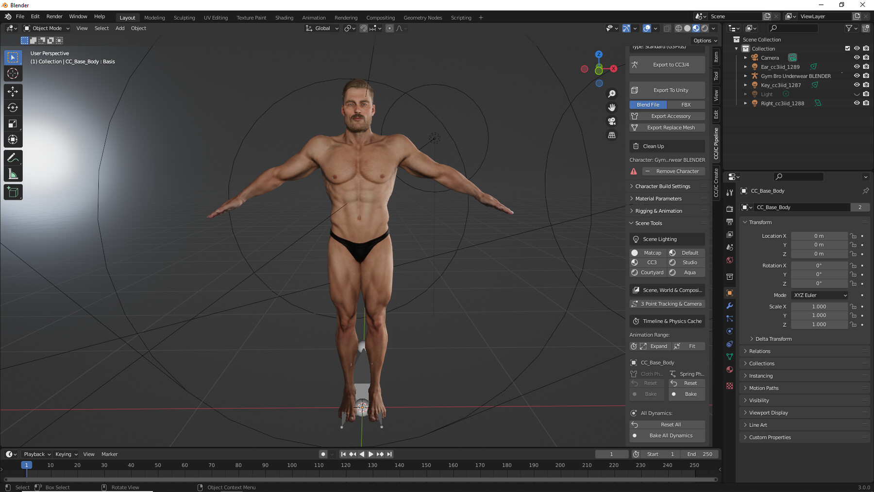 3D model Gym Bro - Giga Chad- Muscular man fitness crossfit VR