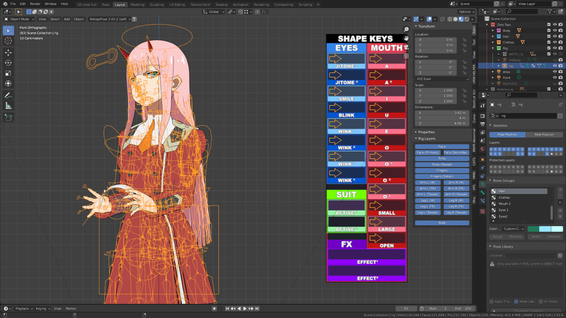 ArtStation - Pack Zero Two - Darling in the Franxx - Model 3D Blender