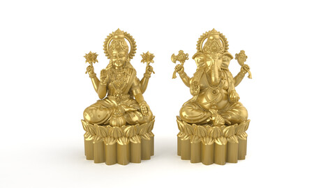 3D- Lakshmi Ganesha set3