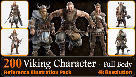 200 Viking Character (Full Body) Reference Pack | 4K | v.13