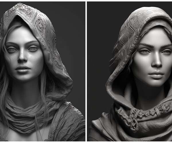 ArtStation - +300 Medieval Female Head Sculpt (4K) | Artworks