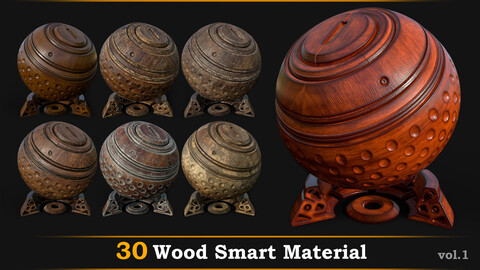 100 Wood Base Material + 4K PBR Textures - Vol.04