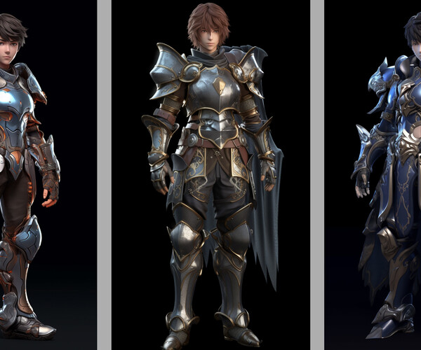 ArtStation - +200 Anime Style Knight Boy (Fantasy Character) Vol.07 ...