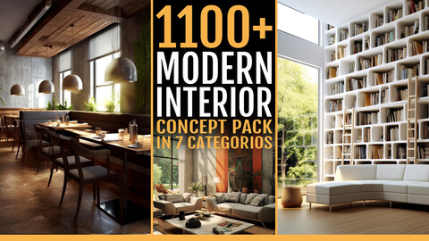 1100+ Modern Interior Concept pack in 7 Categories