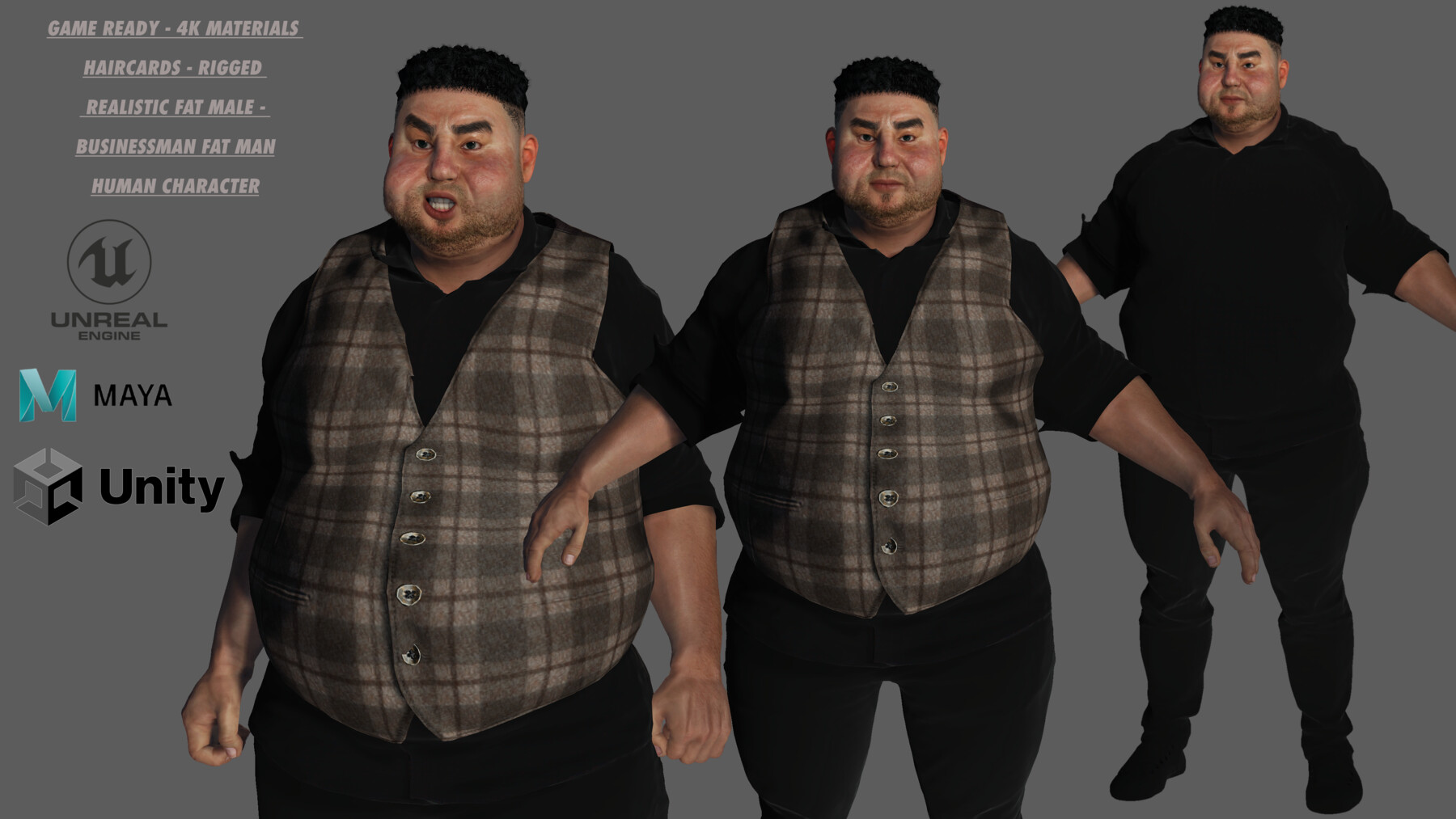 ArtStation - AAA 3D REALISTIC FAT MALE BUSINESSMAN 03 - REALISTIC ...