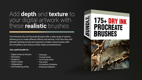 175+ Dry Ink Procreate Brushes