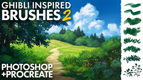 Ghibli-Inspired Brushes 2 for Photoshop and Procreate