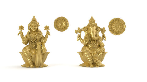 3D- Lakshmi Ganesha set4