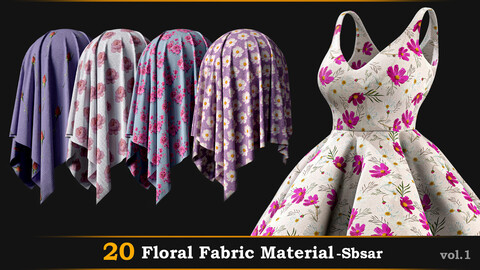20 Floral Fabric Material_Sbsar vol.1