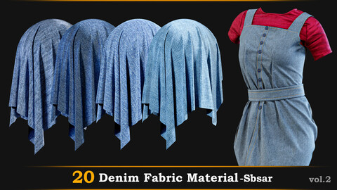 20 Denim Fabric Material-Sbsar  Vol.2