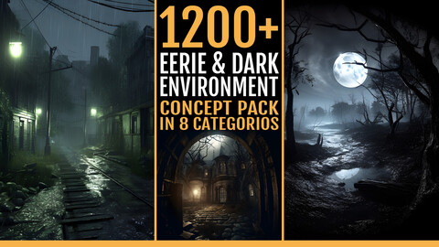 1200+ Eerie and Dark Environment Concept pack in 8 Categories