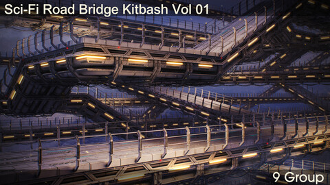 Sci-Fi Road Bridge Kitbash Vol 01