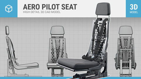 Helicopter Aero Pilot Seat - Detailed 3D Model