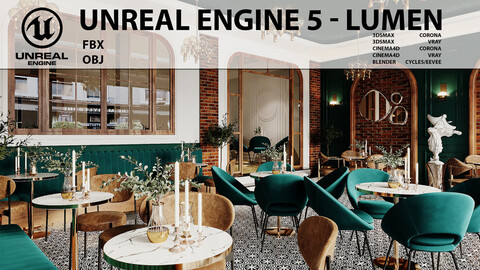 European nostalgic restaurant 03 for Unreal Engine