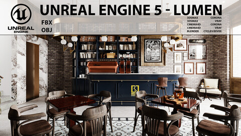 European nostalgic restaurant 04 for Unreal Engine