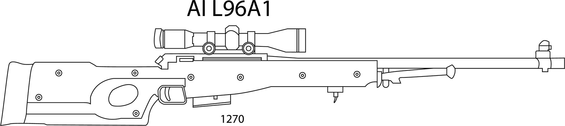 ArtStation - AI L96A1 Rifles line art vector file Black white vector ...