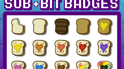 Twitch Sub Badges: Bread Toast Jam