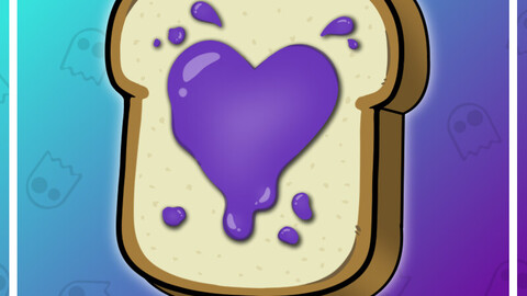 Twitch Emote: Grape Jelly Bread Heart