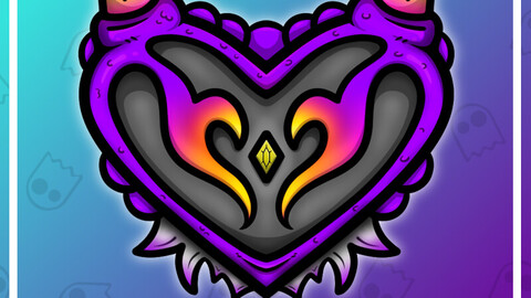 Twitch Emote: Dragon Heart Purple