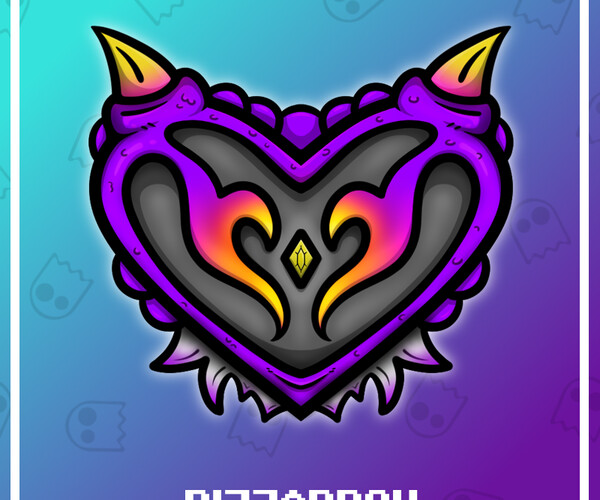 ArtStation - Twitch Emote: Dragon Heart Purple