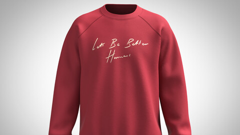 Men's Sweatshirt-Script Slogan Lettering