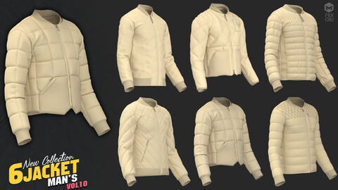 6 models of man's jacketl vol10 / marvelous & clo3d / OBJ / FBX