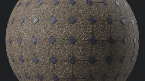 Brick Wall Materials 67-  Concrete Tiling By Gravel Stone | Sbsar Pbr 4k Seamless