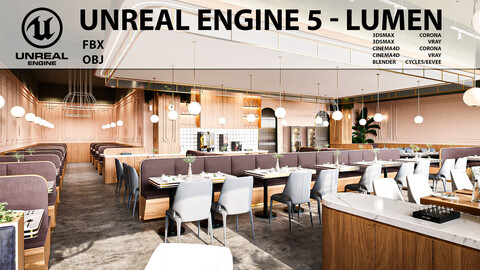 European restaurant 09B for Unreal Engine