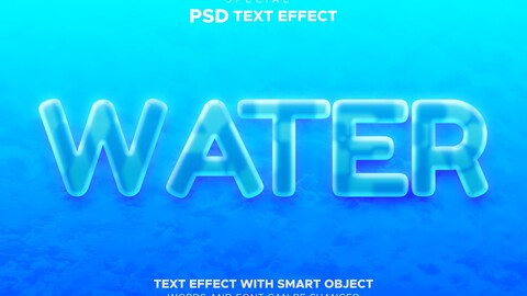 ArtStation - 3D Water. PSD Fully Editable Text Effect. Layer Style PSD ...