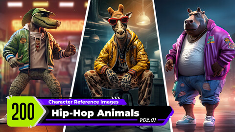 Hip-Hop Animals VOL.01 | 4K Reference Images