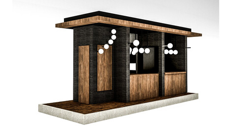 The modern garden bar Low-poly 3D model