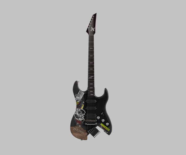 ArtStation Johnny Silverhands Guitar From Cyberpunk 2077 Game Assets   File 