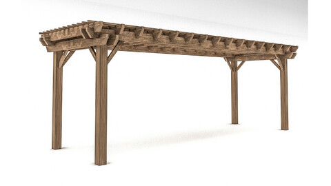 wooden gazebo Low-poly 3D model