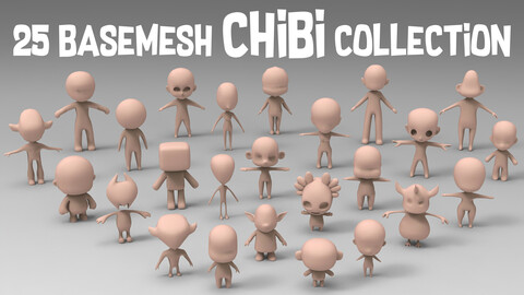 ArtStation - Chibi poses reference (chibi base set)