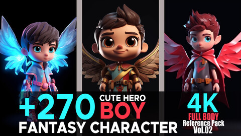 +270 Cute Hero Boy (Fantasy Character) Vol.02 | 4K | Reference Pack