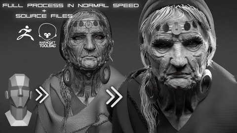 Old Lady project files + FULL video process in normal speed (without explanation)